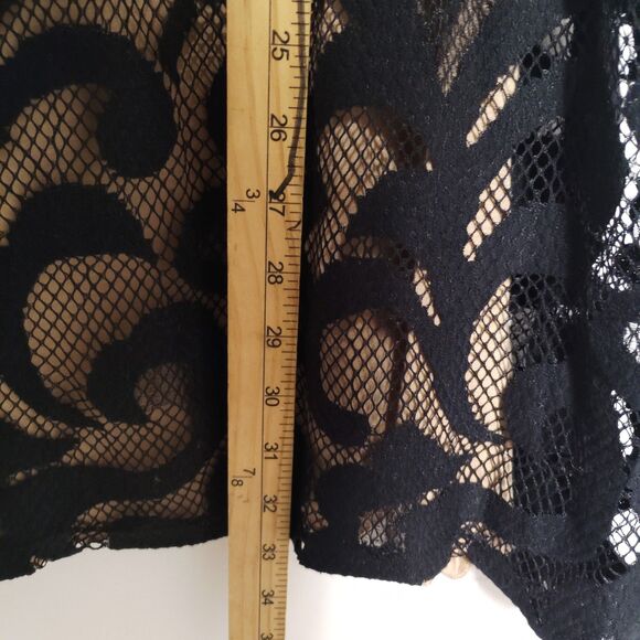 Nic & Zoe Lace Overlay Black Mini Tunic Dress M - Picture 4 of 6